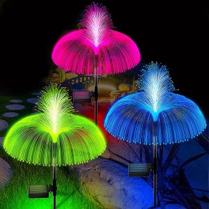 Đèn sứa năng lượng mặt trời led sứa hai lớp Đèn sợi quang Đèn sậy sân vườn Đèn sân trang trí bãi cỏ Đèn - Hình 2