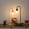 Đen Trắng Loft Vintage Để Bàn Mỹ Nông Thôn Gỗ E27 Bóng Đèn Edison Để Bàn Bắc Âu Kim Loại Để Bàn Đèn Gắn Xe Đạp