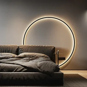 Đèn Trang Trí Hiện Đại Đèn LED Dán Tường Cho Phòng Ngủ Phòng Khách Nhà Thiết Kế Bắc Âu Vòng Tròn Trong Nhà USB Treo Tường Đèn Treo Tường Chiếu Sáng