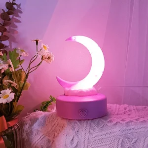 Đèn Trẻ em Dạ Quang Đồ Chơi Dạ Quang Đèn Bàn Hình Trăng Lưỡi Liềm Tuyệt Vời Đèn Ngủ Bán Buôn Cho Trẻ Em Quà Tặng Nhựa Cao Cấp - Hình 2