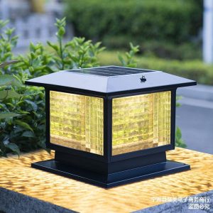 Đèn trụ hàng rào năng lượng mặt trời ngoài trời chống thấm nước Đèn sân vườn biệt thự Đèn trụ cổng sân tường đầu Đèn trụ cổng - Hình 2