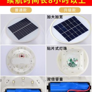Đèn trụ tròn năng lượng mặt trời sân vườn ngoài trời biệt thự nông thôn cổng Đèn tường bóng tròn trụ cổng Đèn trụ - Hình 2