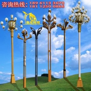 Đèn Trung Quốc Chụp Đèn Magnolia 6 mô-đun LED vuông 5 thép không gỉ 8 mét mạ kẽm nhúng nóng 12 Đèn cảnh quan ngoài trời 10 đường