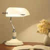 Đèn Truyền Thống Đế Kim Loại Handmade Xanh Ngọc Lục Bảo Bóng Thủy Tinh Vintage Văn Phòng Để Bàn Phong Cách Cổ Đèn Để Bàn