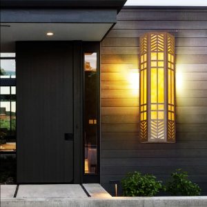 Đèn tường led chống mưa ngoài trời phong cách Trung Quốc Đèn tường giả đá cẩm thạch Đèn tường khách sạn biệt thự cổ điển sân làm Đèn tường vuông - Hình 2