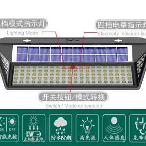 Đèn tường năng lượng mặt trời Đèn sân vườn ngoài trời năng lượng mặt trời Đèn tường sân vườn chống nước hình tam giác năng lượng mặt trời cảm ứng cơ thể con người - Hình 2