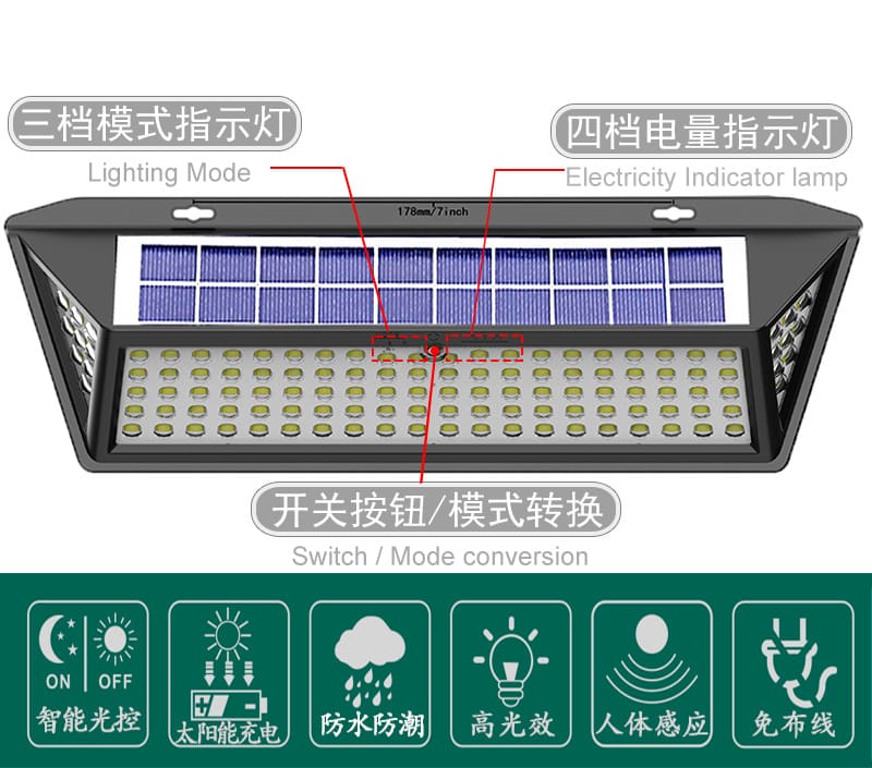 Đèn tường năng lượng mặt trời Đèn sân vườn ngoài trời năng lượng mặt trời Đèn tường sân vườn chống nước hình tam giác năng lượng mặt trời cảm ứng cơ thể con người - Hình 2 Đèn tường năng lượng mặt trời Đèn sân vườn ngoài trời năng lượng mặt trời Đèn tường sân vườn chống nước hình tam giác năng lượng mặt trời cảm ứng cơ thể con người - Hình 2