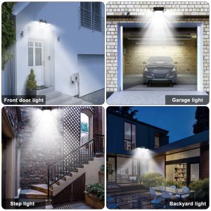 Đèn tường năng lượng mặt trời mới 270LED cảm ứng cơ thể con người bốn đầu Đèn sân vườn ngoài trời năng lượng mặt trời - Hình 4