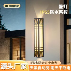 Đèn tường ngoài trời bằng đá cẩm thạch LED Công viên khu dân cư Đèn sân biệt thự Vuông Sắt nghệ thuật Chống nước ngoài trời Phong cách Trung Quốc mới