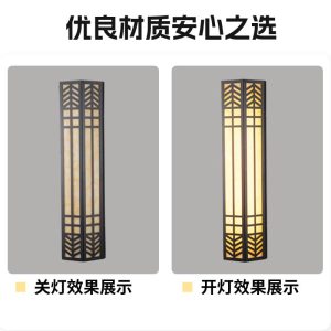 Đèn tường ngoài trời bằng đá cẩm thạch LED Công viên khu dân cư Đèn sân biệt thự Vuông Sắt nghệ thuật Chống nước ngoài trời Phong cách Trung Quốc mới - Hình 4