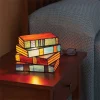 Đèn USB Kính Màu Xếp Chồng Lên Nhau Sách Đèn Trang Trí Vintage Đọc Sách Đèn Bàn Để Bàn Đọc Sách Đầu Giường Nhựa Để Bàn