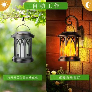 Đèn Xuất khẩu mới Đèn sân vườn năng lượng mặt trời trang trí sân vườn ngoài trời Đèn tường không thấm nước led Đèn cảnh quan mô phỏng Đèn ngọn lửa - Hình 2
