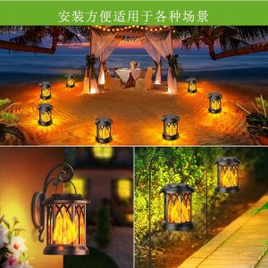 Đèn Xuất khẩu mới Đèn sân vườn năng lượng mặt trời trang trí sân vườn ngoài trời Đèn tường không thấm nước led Đèn cảnh quan mô phỏng Đèn ngọn lửa - Hình 4