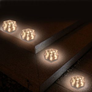 Đèn Xuất khẩu mới LED năng lượng mặt trời băng Đèn gạch bãi cỏ trang trí cảnh quan khối băng Đèn sân vườn không thấm nước - Hình 2