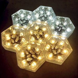Đèn Xuất khẩu mới LED năng lượng mặt trời băng Đèn gạch bãi cỏ trang trí cảnh quan khối băng Đèn sân vườn không thấm nước