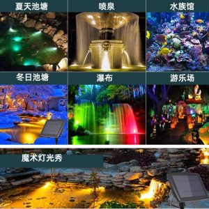 Đèn Xuất khẩu năng lượng mặt trời dưới nước Đèn ngoài trời chống nước RGB hút bể cá Đèn sân vườn bãi cỏ Đèn hồ bơi dưới nước Đèn sân khấu - Hình 4