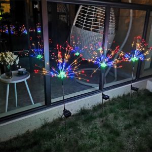 Đèn Xuất khẩu Ngoài Trời Đèn LED Chống Nước Năng Lượng Mặt Trời Đèn Pháo Hoa Bồ Công Anh Dây Đèn Sân Vườn Trang Trí Sân Vườn Bãi Cỏ Đêm Dây Đèn - Hình 2