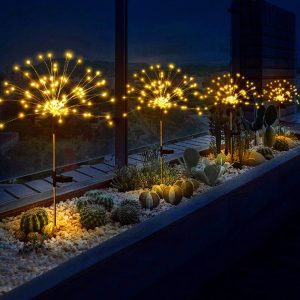 Đèn Xuất khẩu Ngoài Trời Đèn LED Chống Nước Năng Lượng Mặt Trời Đèn Pháo Hoa Bồ Công Anh Dây Đèn Sân Vườn Trang Trí Sân Vườn Bãi Cỏ Đêm Dây Đèn - Hình 3