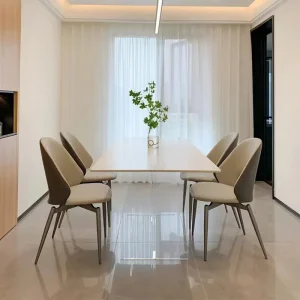 Ghế ăn 1-64 Acrylic treo đá trắng tấm bàn ăn và Ghế phù hợp với căn hộ nhỏ Delifeng đơn giản bàn ăn tại nhà kem - Hình 2