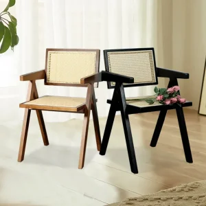 Ghế ăn 21 Màu Gỗ Nguyên Bản Mây Dệt Gỗ Chắc Chắn Ghế Nhà Hàng Nhật Bản Ghế Ăn Biệt Thự Vườn Sân Thượng Ghế Dài Ngoài Trời