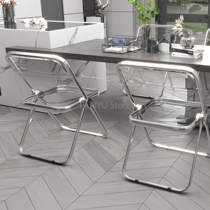 Ghế ăn Acrylic ng Suốt Ghế Ăn Gấp gia đình Thiết Kế Ghế Ăn Sáng Tạo Hiện Đại Nội Thất Cadeira WZ50DC - Hình 2 Ghế ăn Acrylic ng Suốt Ghế Ăn Gấp gia đình Thiết Kế Ghế Ăn Sáng Tạo Hiện Đại Nội Thất Cadeira WZ50DC - Hình 2