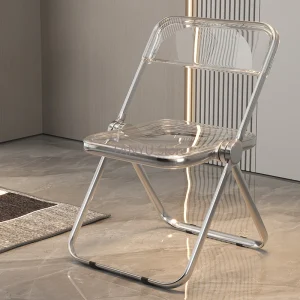 Ghế ăn Acrylic ng Suốt Ghế Ăn Gấp gia đình Thiết Kế Ghế Ăn Sáng Tạo Hiện Đại Nội Thất Cadeira WZ50DC