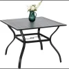 Ghế ăn Bàn ăn Wfs, khung thép, ngoài trời, vuông, 4 Ghế, 37" (khung đen, vuông)