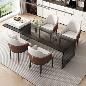 Ghế ăn Bàn Ghế Ăn Cao Cấp Da Độc Đáo Khách Sạn Sân Thượng Ghế Đơn Tay Vịn Fauteuil Salon Nội Thất Phòng Khách