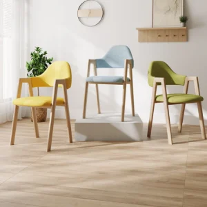Ghế Ăn Bằng Gỗ Màu Xám Vanity Ghế Bành Văn Phòng Ghế Ăn Phong cách châu Âu Có Tay Vịn Eetkamerstoelen Nội Thất Hiện Đại A2 - Hình 4