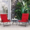 Ghế ăn Bộ Wfs Bis,Bộ Bis ngoài trời,3 CÁI,2 Ghế ngả lưng,1 Bàn,Đỏ,Thép (đỏ)