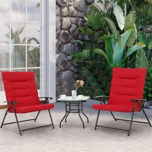 Ghế ăn Bộ Wfs Bis,Bộ Bis ngoài trời,3 CÁI,2 Ghế ngả lưng,1 Bàn,Đỏ,Thép (đỏ)