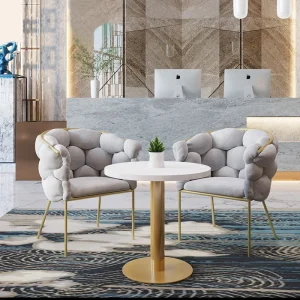 Ghế ăn bọc nệm hợp thời trang Nhà bếp sang trọng hiện đại đẹp Ghế ăn có tay vịn Nội thất Cadeiras Châu Âu De Jantar - Hình 3