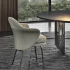 Ghế ăn C24 Văn phòng bán hàng Đàm phán Ghế tiếp tân Da Italy Ghế tiện dụng Gỗ nguyên khối Tựa lưng Ghế thiết kế Ghế ăn khách sạn C