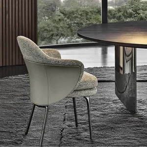 Ghế ăn C24 Văn phòng bán hàng Đàm phán Ghế tiếp tân Da Italy Ghế tiện dụng Gỗ nguyên khối Tựa lưng Ghế thiết kế Ghế ăn khách sạn C