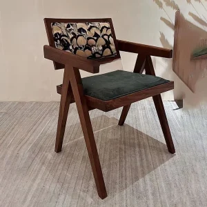 Ghế ăn Chandigarh Đen Ghế Ăn Tay Vịn Vintage Thiết Kế Đơn Giản Bằng Gỗ Vintage Ghế Ăn Tân La Comedor Nội Thất Nhà Bếp QF50DC - Hình 2