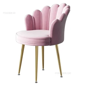 Ghế ăn Châu Âu Vải Ghế Ăn Gia Đình Nội Thất Nhà Bếp Ghế Sofa Đơn Thiết Kế Văn Phòng Tựa Lưng Ghế Bành Phòng Ngủ Ghế Trang Điểm - Hình 2