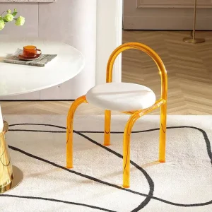 Ghế ăn Công Thái Học Ghế Trang Điểm Hiện Đại Thoải Mái Acrylic Độc Đáo Đảng Thư Giãn Phòng Chờ Ghế Ăn Vanity Rõ Ràng Sillas Nội Thất Nhà Bếp - Hình 2