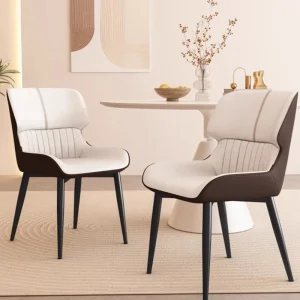 Ghế ăn Da Trắng Sang Trọng Đẹp Ghế Ăn Châu Âu Hiện Đại Phong cách châu Âu Ghế Phòng Ngủ Ghế Ăn Sillas Comedor Trung Quốc Nội Thất Gia Đình