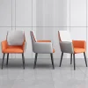 Ghế ăn Điểm nhấn hiện đại Ghế ăn Da Ban công Ghế bành Ghế ăn Phong cách châu Âu Kim loại Sedie Da Pranzo Nội thất nhà bếp