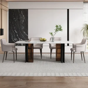Ghế ăn Điểm nhấn sang trọng Phòng khách Ghế bành Salon Công thái học Phòng ăn Bộ Ghế di động Phong cách châu Âu Juegos De Comedor Nội thất khách sạn - Hình 2