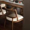 Ghế ăn Đông Nam Á Ghế ăn mây gỗ nguyên khối cổ điển Nhà hàng khách sạn Nhà hàng mềm mại Ghế tựa lưng giải trí Nhà thiết kế 식탁의자 Nội thất gia đình