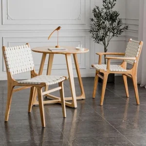 Ghế Ăn Giả Da Gỗ Sồi Vintage Hiên Khách sạn Ban Công Ghế Ăn Thoải Mái Nhà Hàng Chaise Vật Dụng Gia Đình A2 - Hình 4