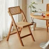 Ghế ăn Giá Mây Đan Ghế Ăn Gỗ Nguyên Khối Tại Nhà Hiện Đại Phòng Khách Phòng Khách Tiện Nghi Có Tựa Lưng Nội Thất Phong cách châu Âu