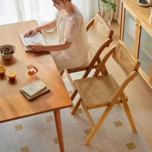 Ghế ăn Giá Mây Đan Ghế Ăn Gỗ Nguyên Khối Tại Nhà Hiện Đại Phòng Khách Phòng Khách Tiện Nghi Có Tựa Lưng Nội Thất Phong cách châu Âu - Hình 2