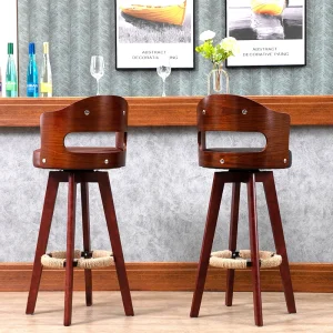 Ghế ăn Gỗ Chắc Chắn Ghế Bar Xoay Cao Chân Hiện Đại Ghế Quầy Bar Ghế Ăn Quầy Bếp Phân taburetes De Nội Thất Thanh - Hình 2