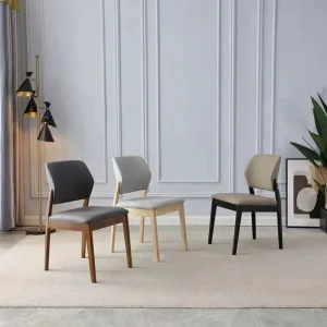 Ghế ăn Gỗ Chắc Chắn Ghế Da gia đình Ghế Ăn Hiện Đại Đơn Giản Ghế Đàm Phán Quán Cà Phê Ghế Tựa Lưng Giải Trí - Hình 2