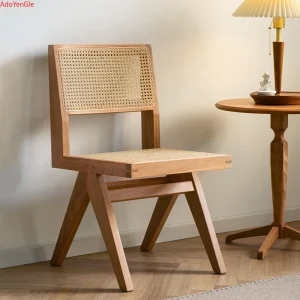 Ghế ăn Gỗ Chắc Chắn Ghế Mây Tay Bàn Ăn Ghế Văn Phòng Phong cách châu Âu Nhà Bếp Phòng Ăn Cắm Trại Ngoài Trời Phân Ghế Đồ Nội Thất Gia Đình - Hình 2