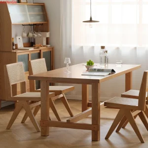 Ghế ăn Gỗ Chắc Chắn Ghế Mây Tay Bàn Ăn Ghế Văn Phòng Phong cách châu Âu Nhà Bếp Phòng Ăn Cắm Trại Ngoài Trời Phân Ghế Đồ Nội Thất Gia Đình - Hình 3