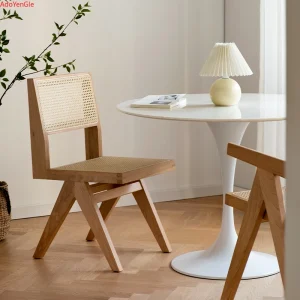 Ghế ăn Gỗ Chắc Chắn Ghế Mây Tay Bàn Ăn Ghế Văn Phòng Phong cách châu Âu Nhà Bếp Phòng Ăn Cắm Trại Ngoài Trời Phân Ghế Đồ Nội Thất Gia Đình - Hình 4