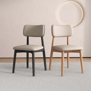 Ghế Ăn Gỗ Đệm Da Cao Cấp Nhà Hàng Bắc Âu